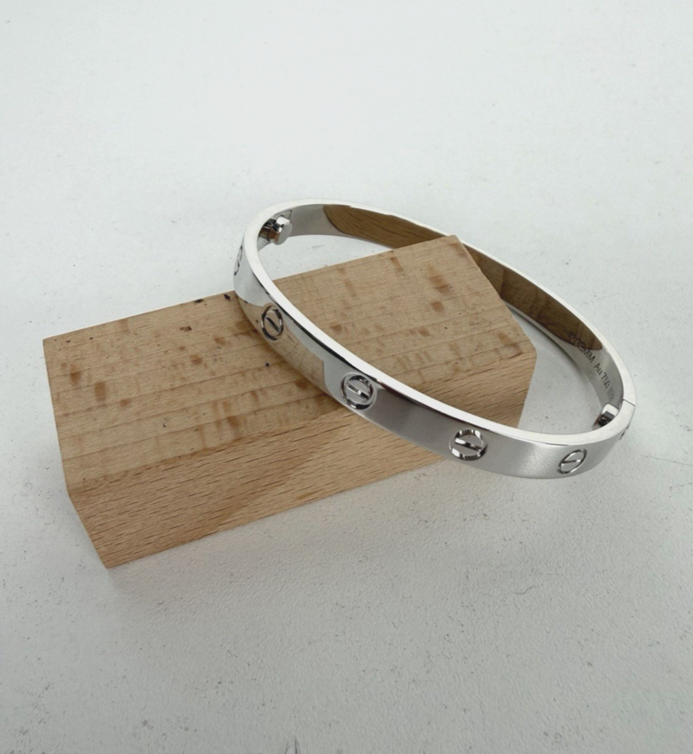 Cartier Classic Love Bracelet in 18K White Gold Featuring The Iconic Screw Motif